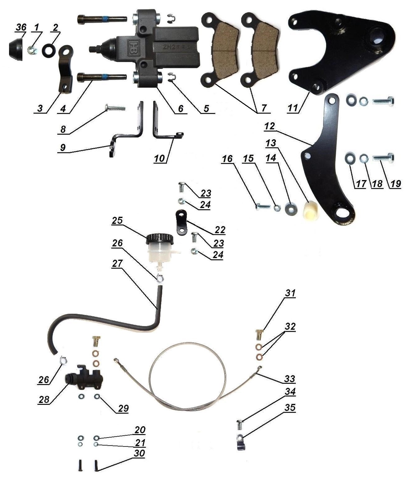 Rear wheel brake