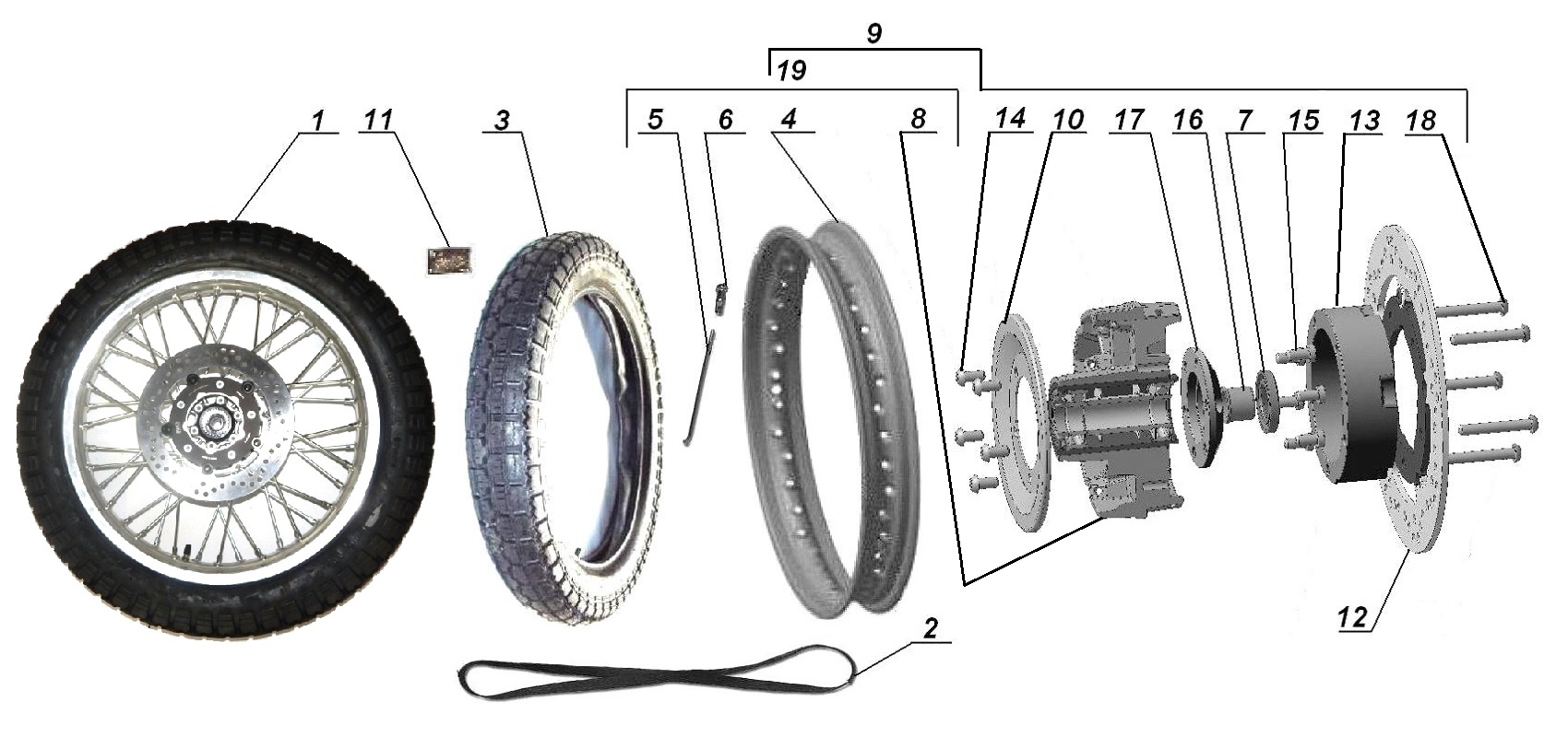 Silver sidecar wheel