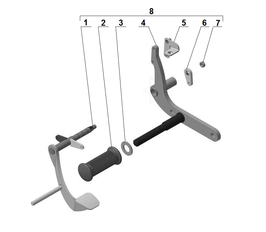 Shaft with  lever, assy