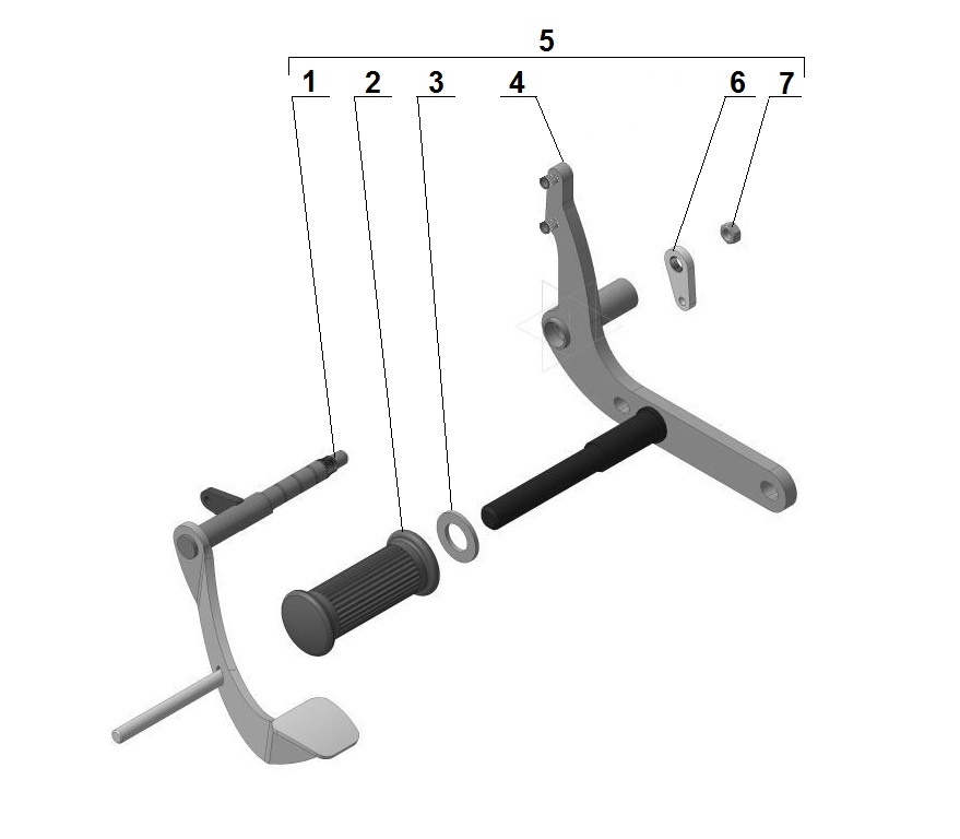 Shaft with  lever, assy