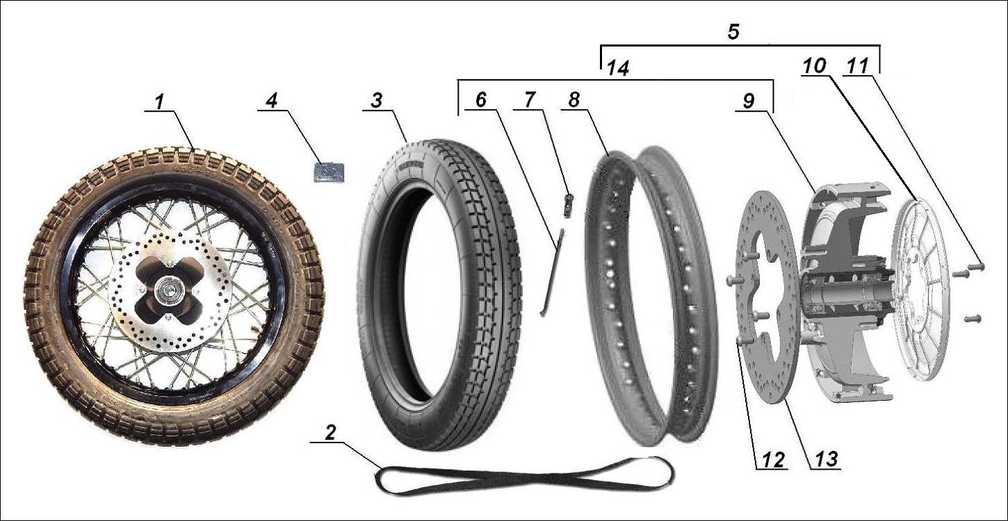 Black rear wheel