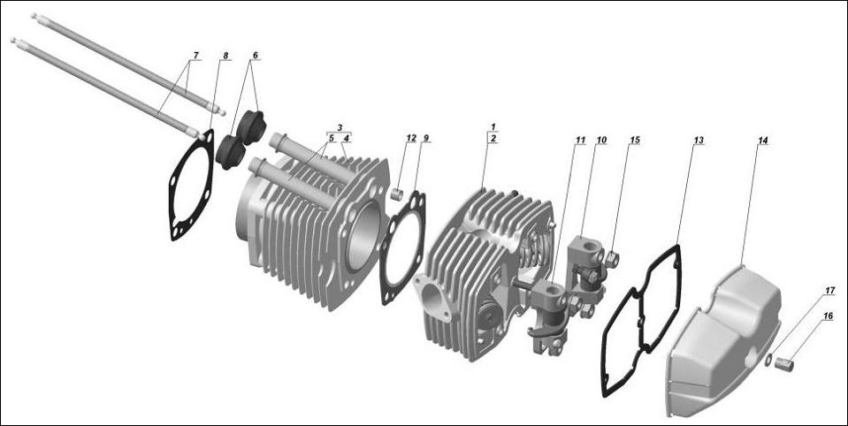 Cylinders, cylinder heads  assy