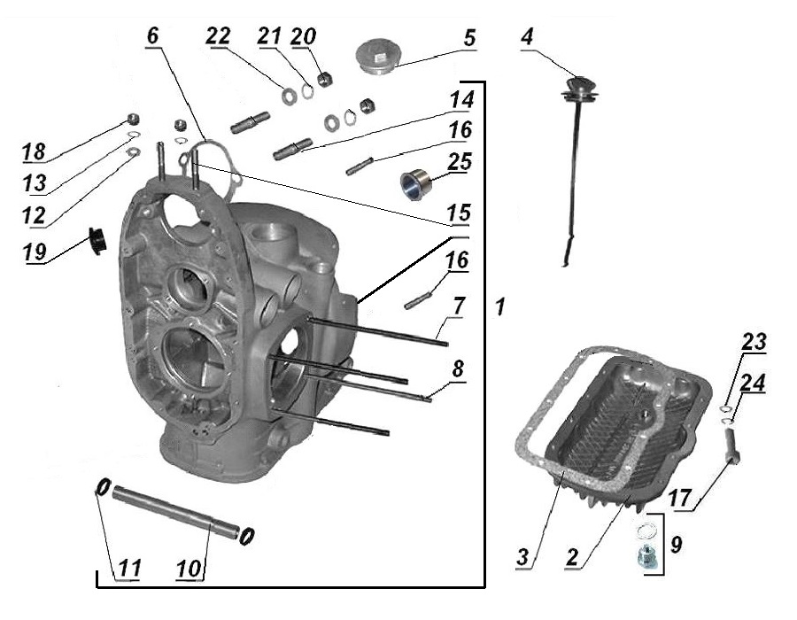 Crankcase, oil pan