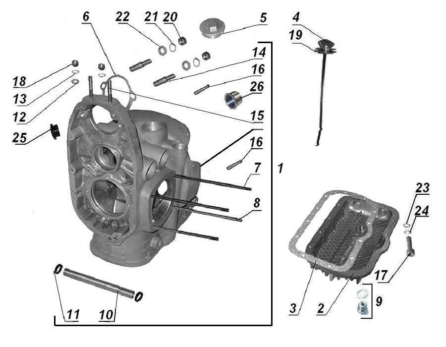 Crankcase, oil pan