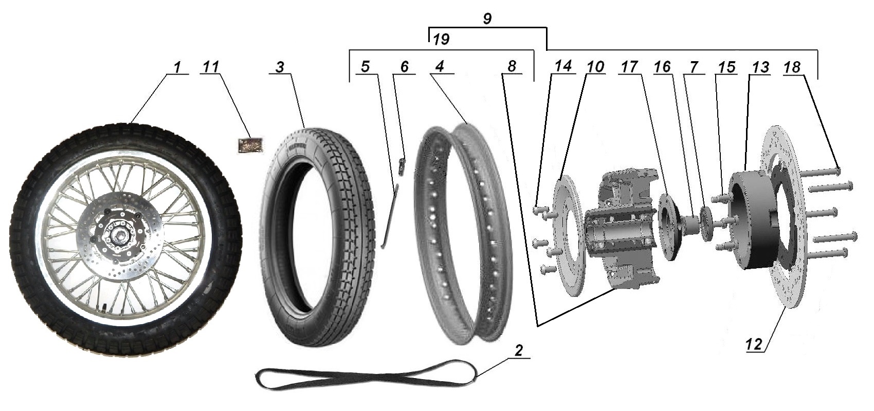 Silver sidecar wheel