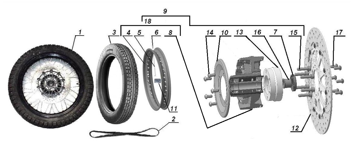 Black front wheel