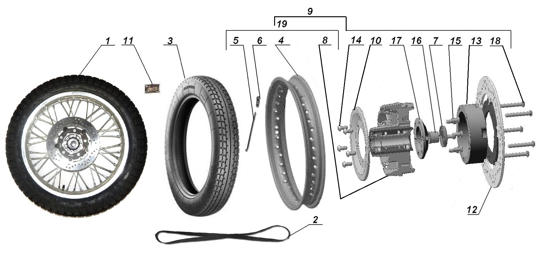 Silver sidecar wheel