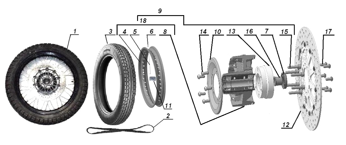 Black front wheel