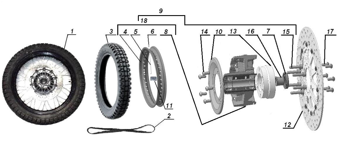 Black front wheel