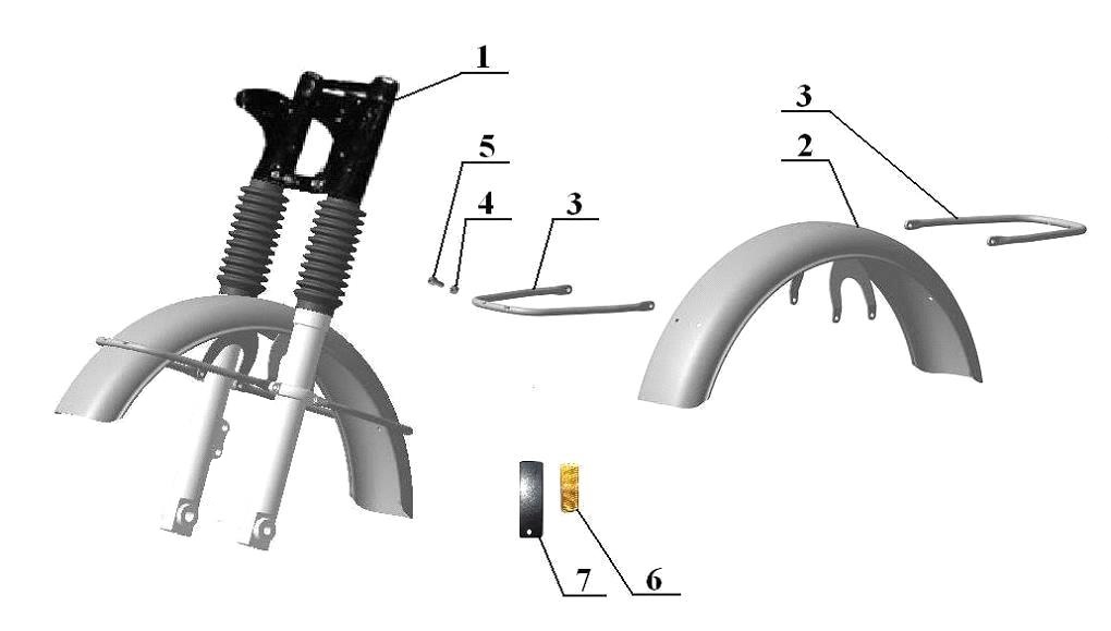 Front fork with front fender