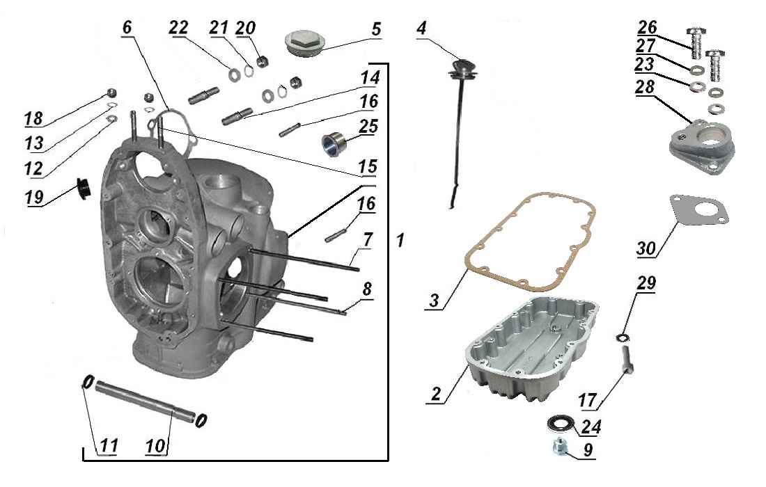 Crankcase, oil pan