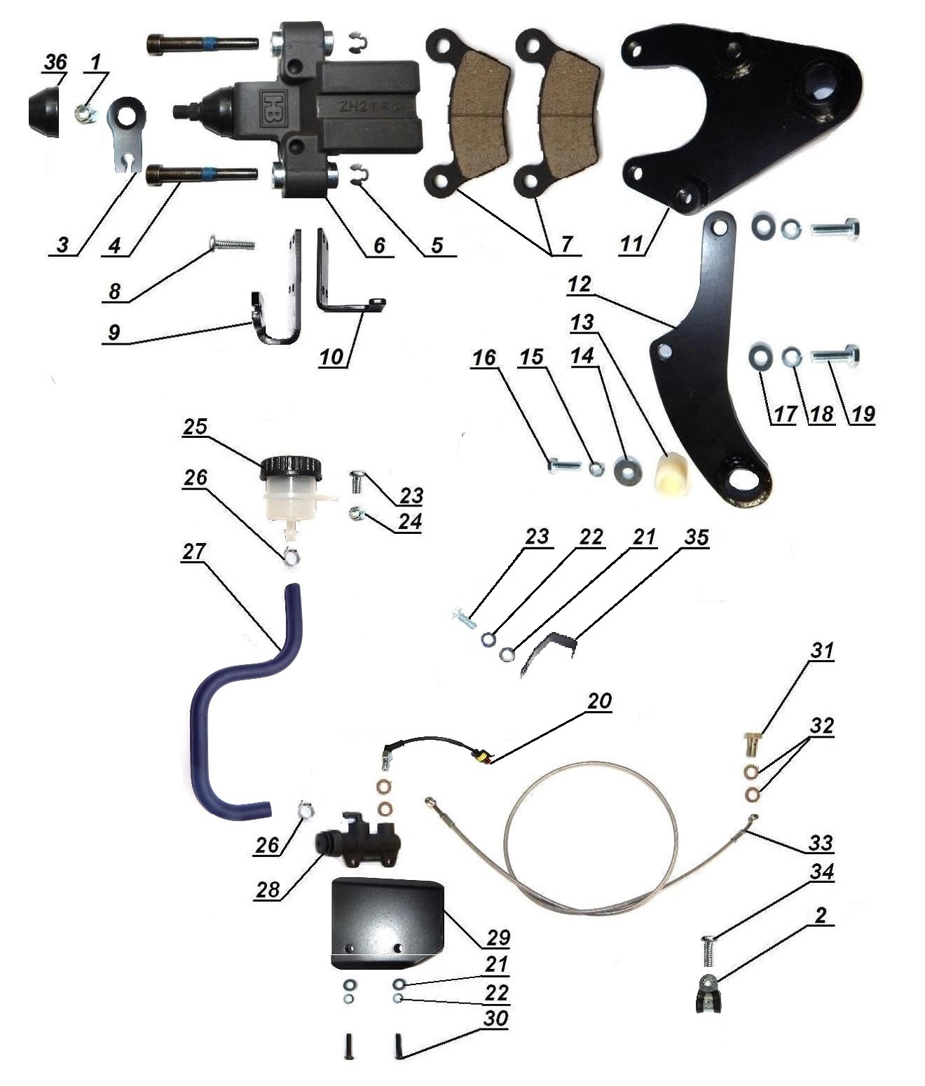 Rear wheel brake