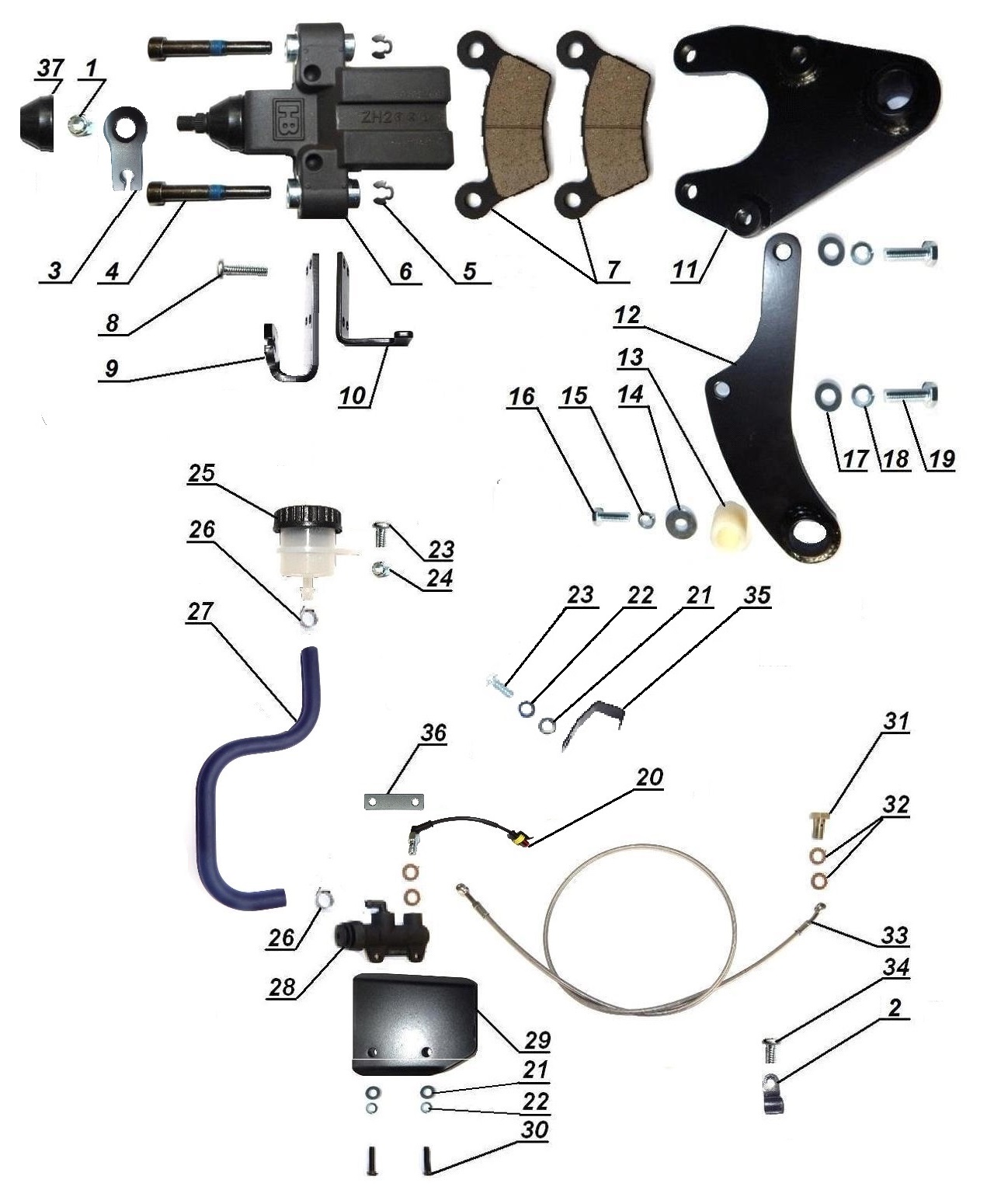 Rear wheel brake