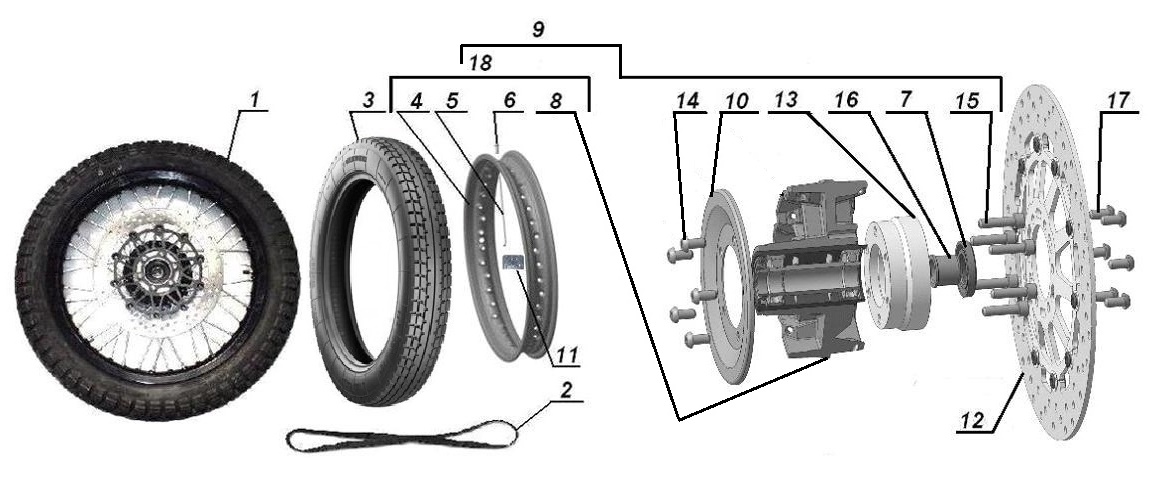 Black front wheel