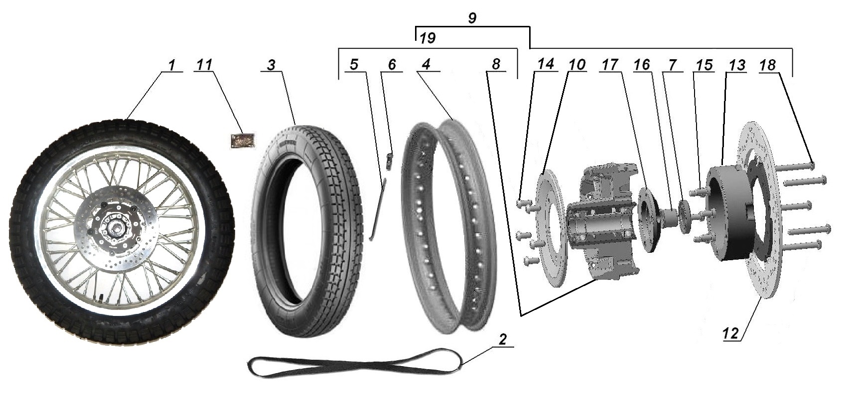 Silver sidecar wheel