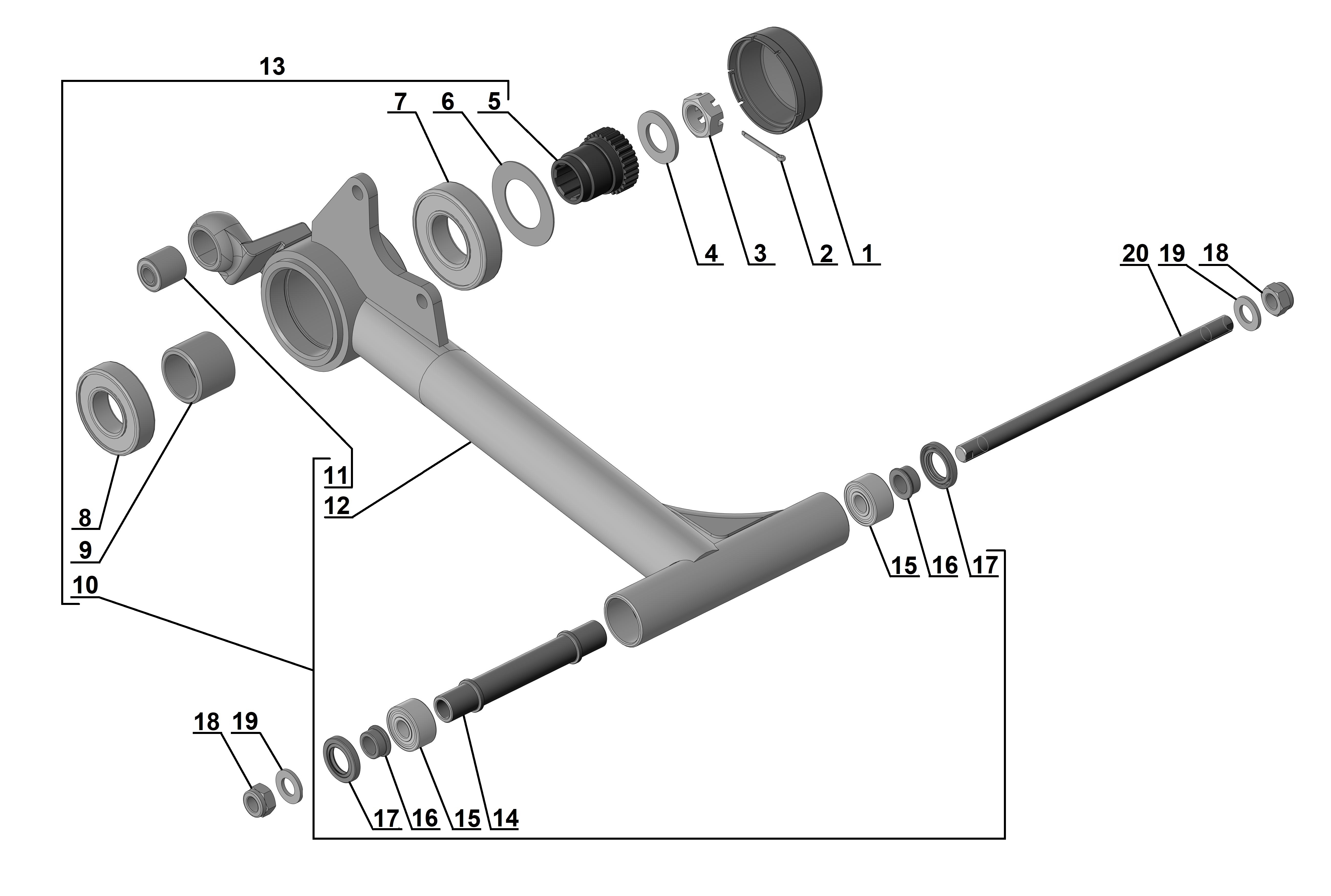 Sidecar swing arm