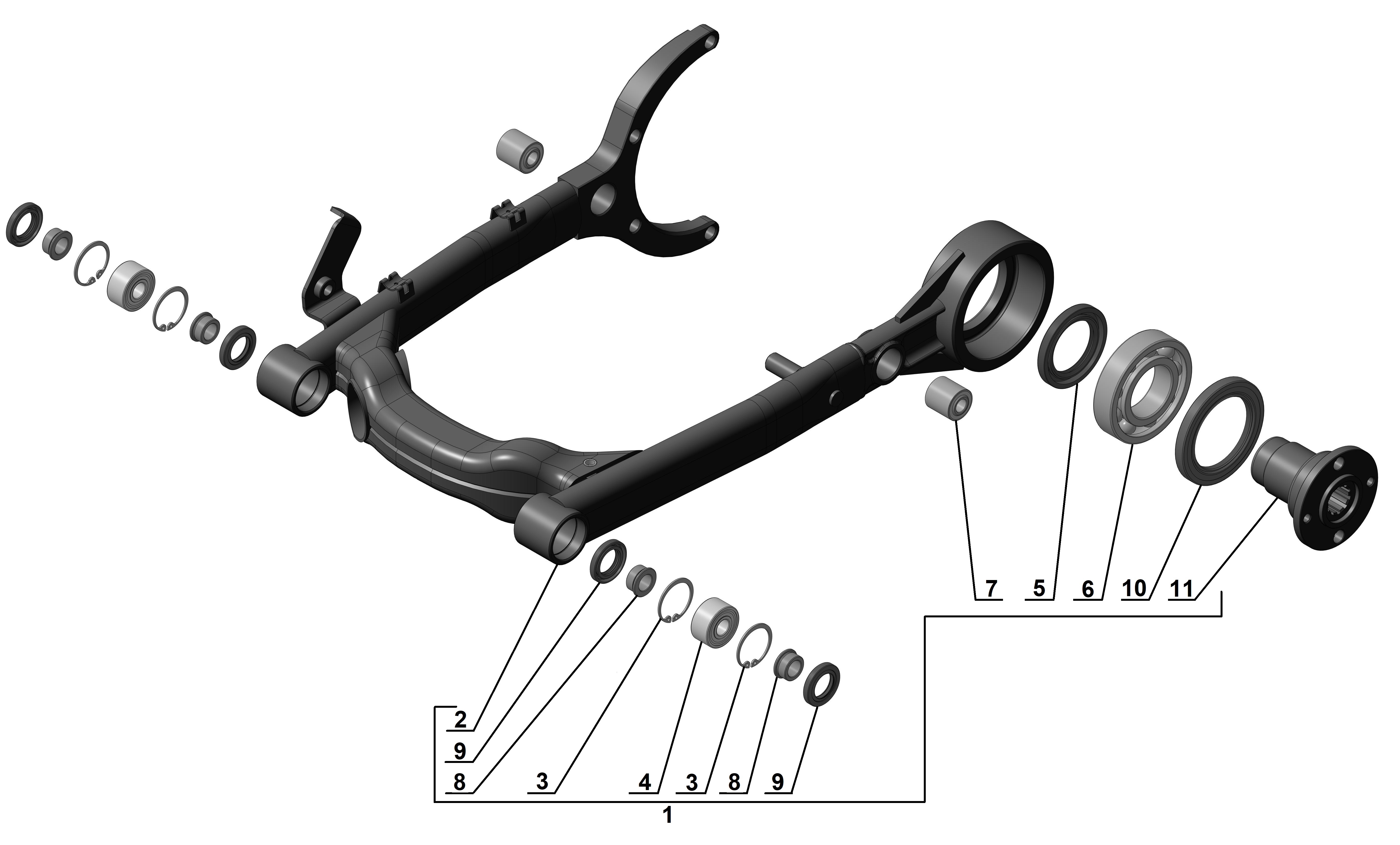 Rear suspension swing arm