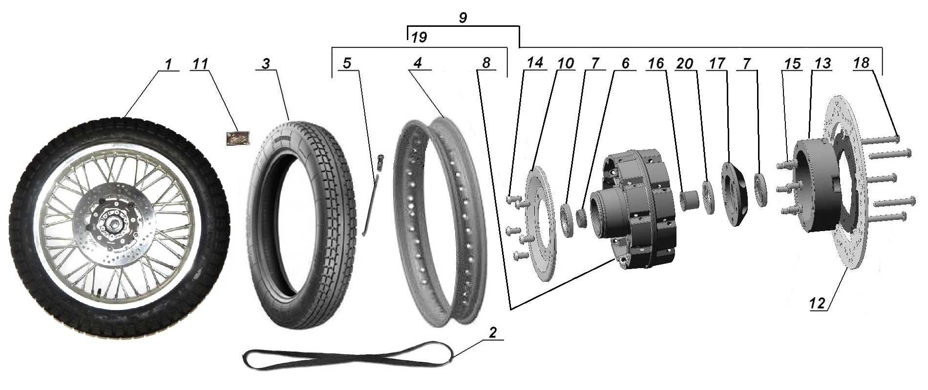 Silver sidecar wheel