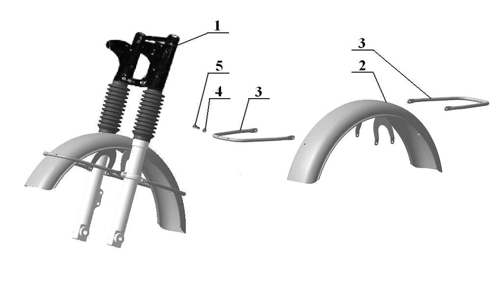 Front fork with front fender