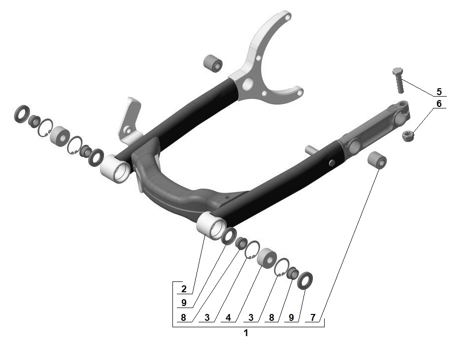 Rear suspension swing arm