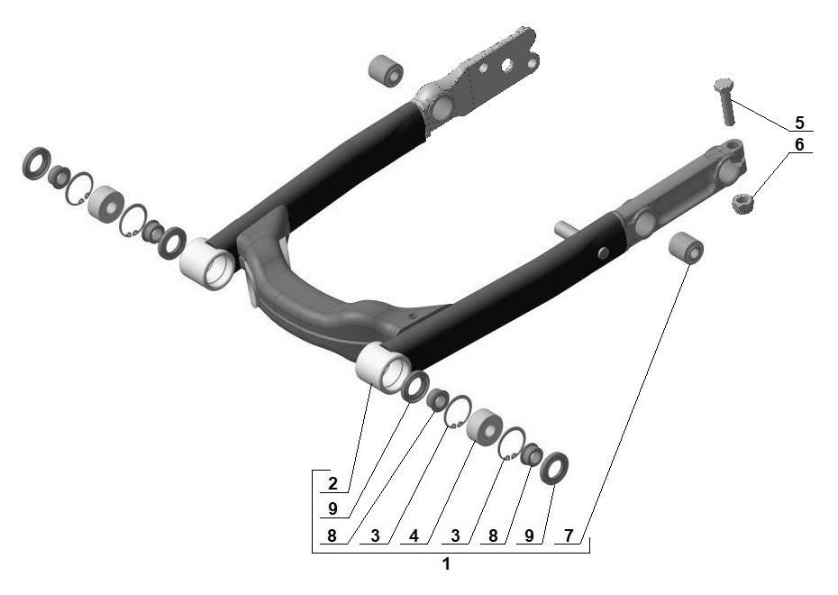 Rear suspension swing arm