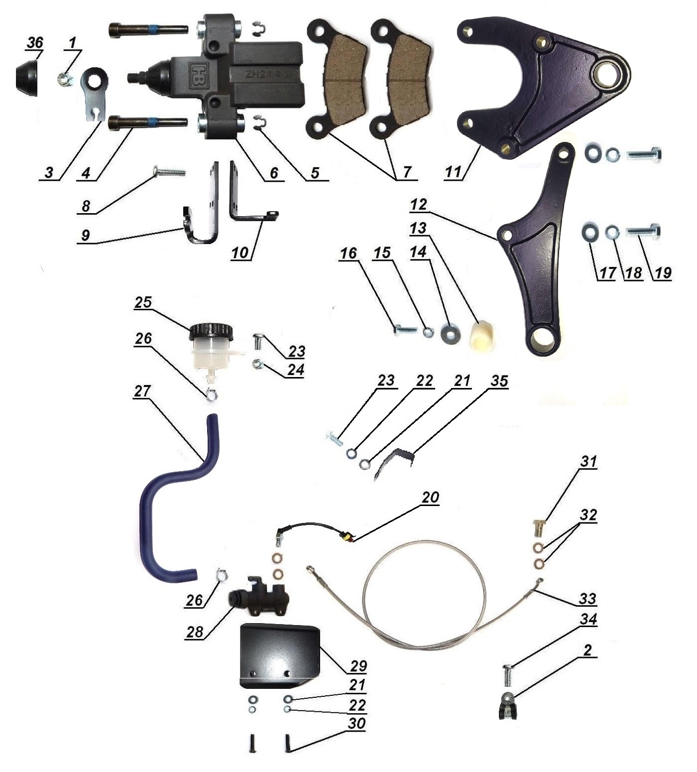 Rear wheel brake