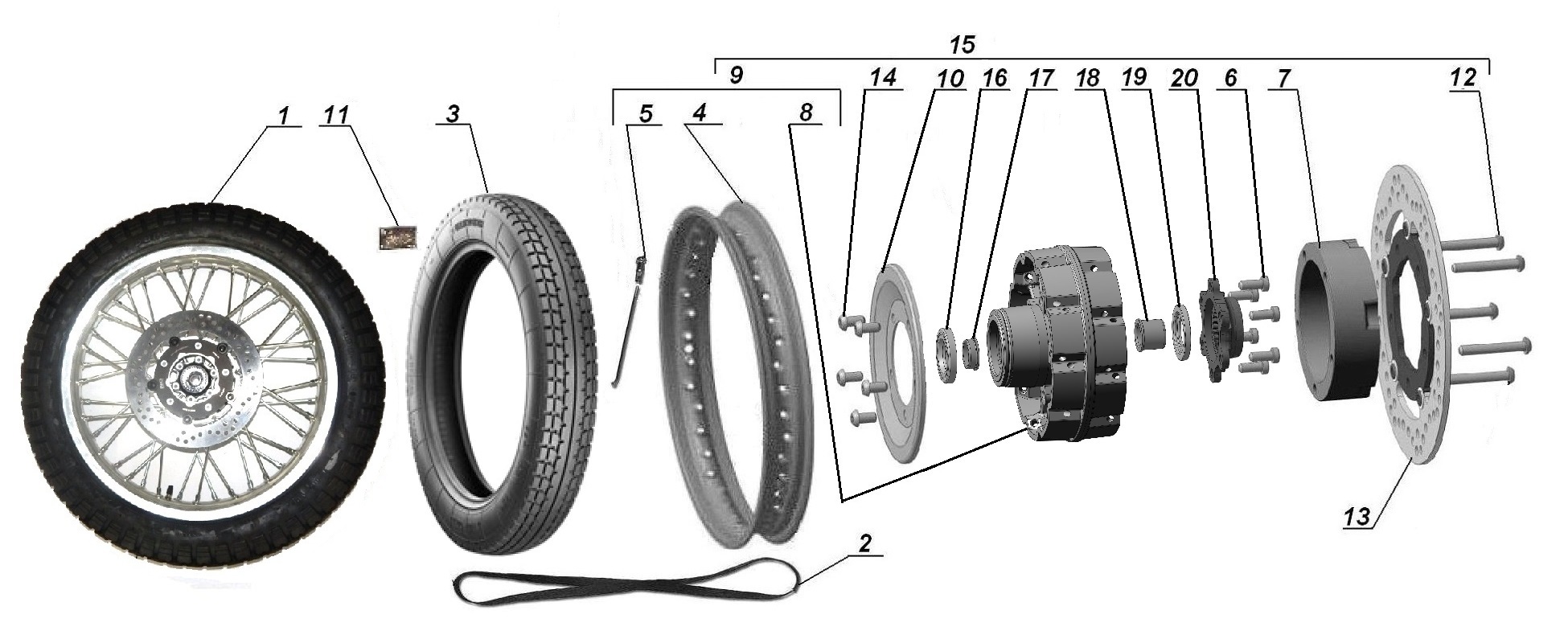 Silver sidecar wheel