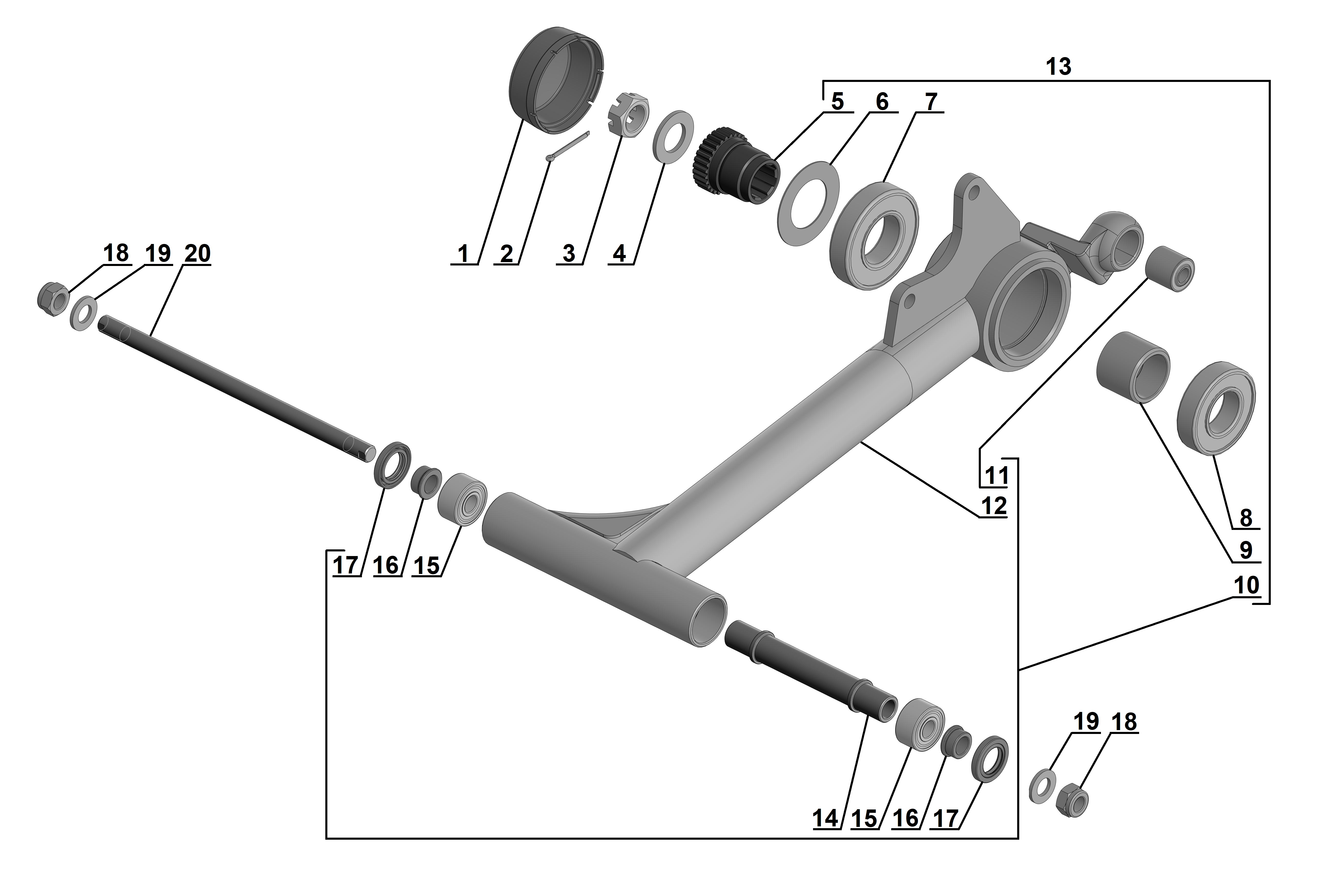 Sidecar swing arm