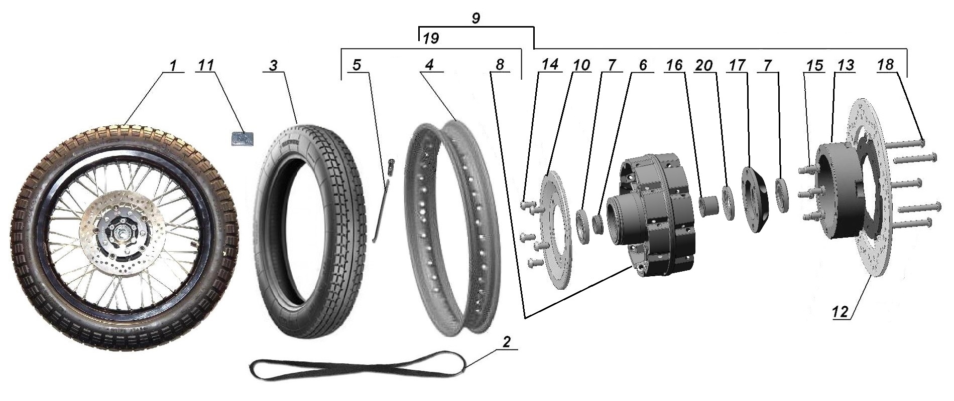 Black sidecar wheel