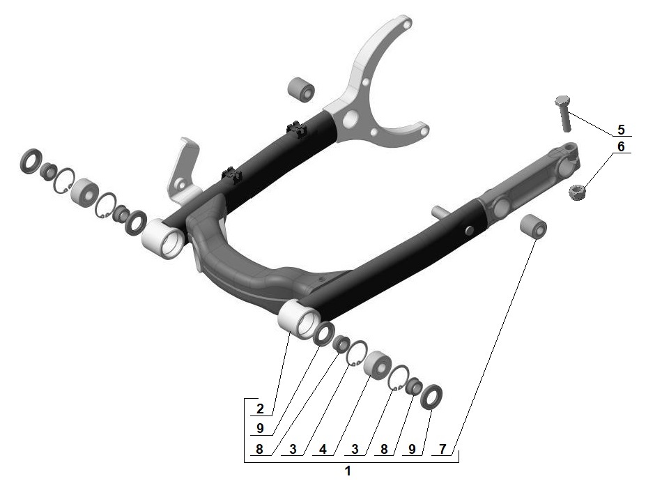 Rear suspension swing arm