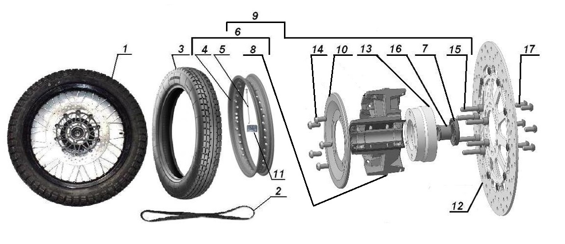 Black front wheel