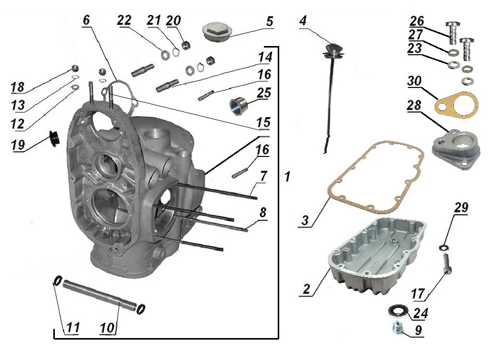 Crankcase, oil pan