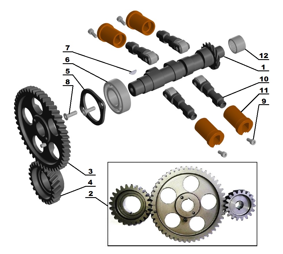 Camshaft and valve train components