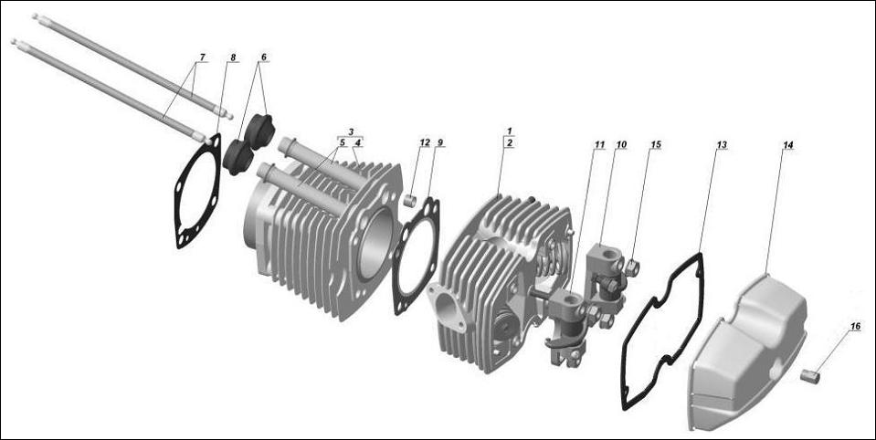 Cylinders, cylinder heads  assy