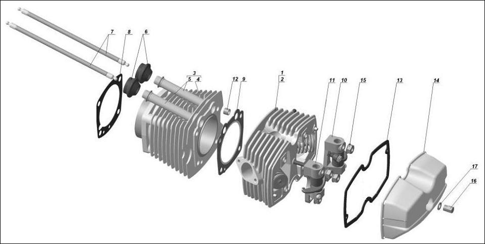 Cylinders, cylinder heads  assy