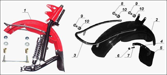 Front fork with front fender