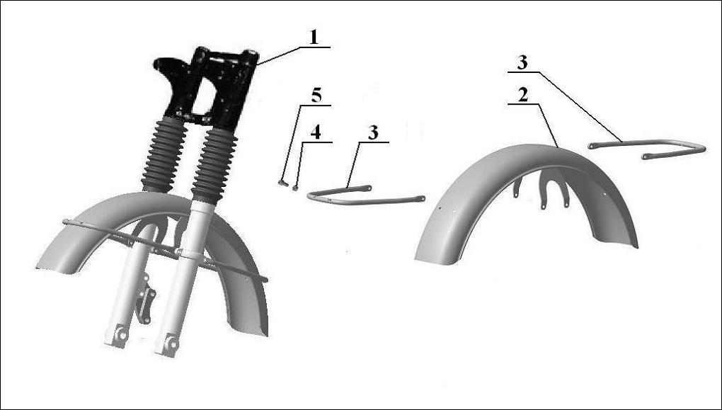 Front fork with front fender