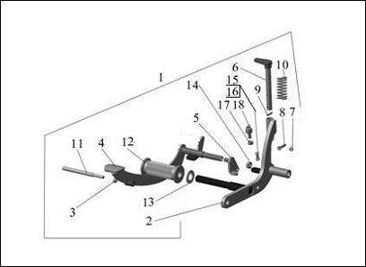 Shaft with  lever, assy