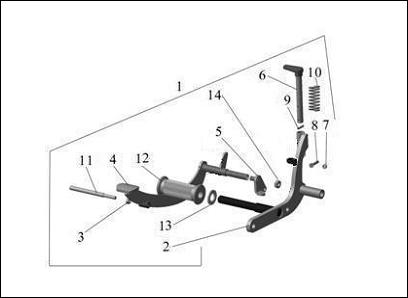 Shaft with  lever, assy